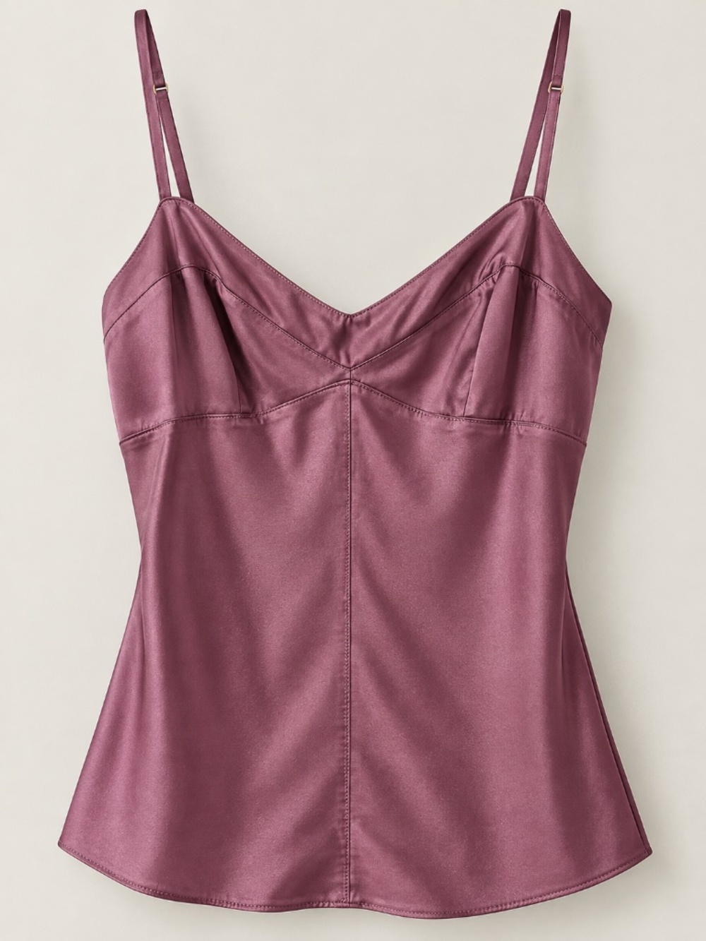 VTG Express Design Studio Silk Spandex Camisole Slip Tank Top Plum Size S